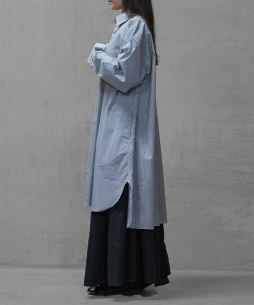 Naive magic(ナイーブマジック)の「【a】〔新色追加〕ポリエステルブロード 長袖 ロングシャツ /シャツジャケット(シャツ/ブラウス・メンズ・ブルー/ブラック系/ホワイト/ブルー系/ホワイト系/ブラック・LARGE/MEDIUM)」の15枚目の写真