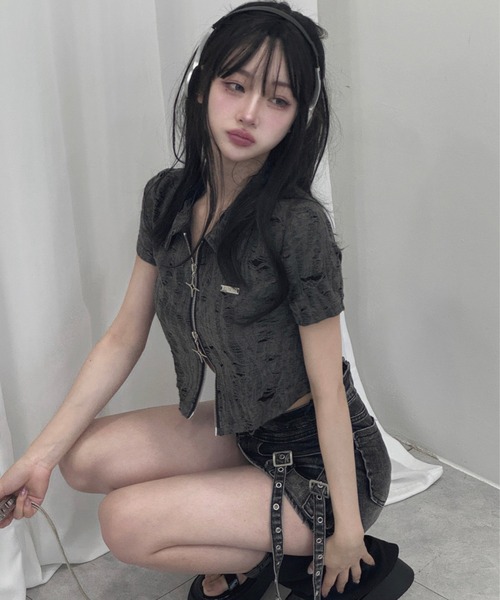 KsG(ケーエスジー)の「cargo long belt skirt(デニムスカート・レディース・ブラック/ブルー/ダークブルー・LARGE/SMALL/MEDIUM)」の5枚目の写真