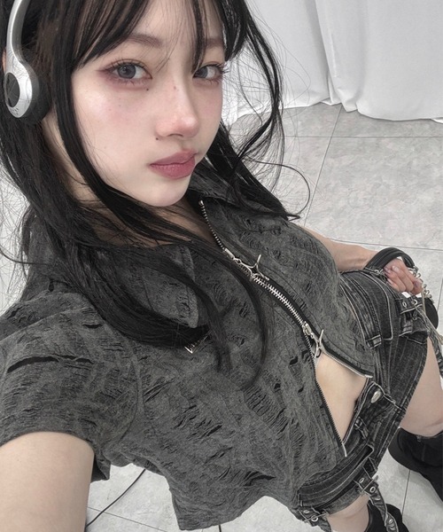 KsG(ケーエスジー)の「cargo long belt skirt(デニムスカート・レディース・ブラック/ブルー/ダークブルー・LARGE/SMALL/MEDIUM)」の8枚目の写真