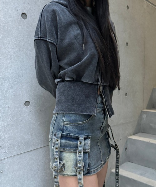 KsG(ケーエスジー)の「cargo long belt skirt(デニムスカート・レディース・ブラック/ブルー/ダークブルー・LARGE/SMALL/MEDIUM)」の10枚目の写真