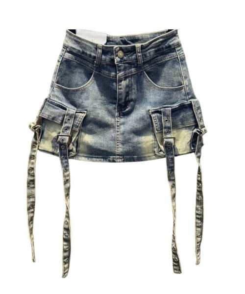 KsG(ケーエスジー)の「cargo long belt skirt(デニムスカート・レディース・ブラック/ブルー/ダークブルー・LARGE/SMALL/MEDIUM)」の13枚目の写真
