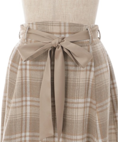 axes femme（アクシーズファム）の「起毛チェックフレアスカート（スカート・レディース・ベージュ/パープル/ピンク・FREE）」の6枚目の写真