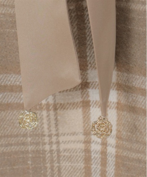 axes femme（アクシーズファム）の「起毛チェックフレアスカート（スカート・レディース・ベージュ/パープル/ピンク・FREE）」の5枚目の写真