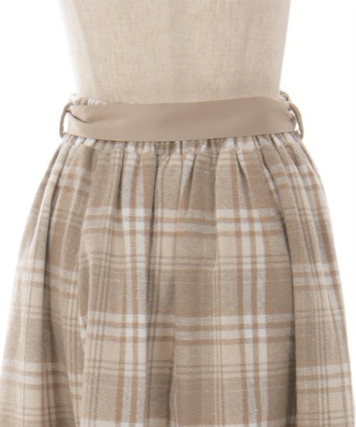 axes femme（アクシーズファム）の「起毛チェックフレアスカート（スカート・レディース・ベージュ/パープル/ピンク・FREE）」の4枚目の写真