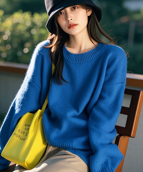 ゆったりフィット×鮮やかなカラー！万能厚手ニット（ニット/セーター