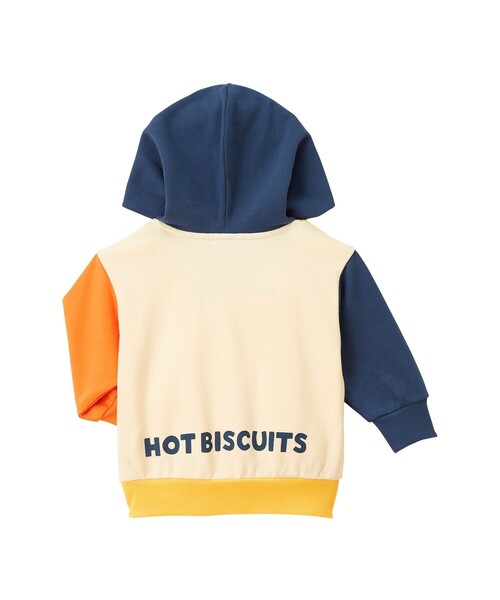HOT BISCUITS(ホットビスケッツ)の「マルチカラー配色切り替え ロゴパーカー(パーカー・キッズ・オレンジ・110cm/100cm/90cm/120cm/80cm)」の2枚目の写真