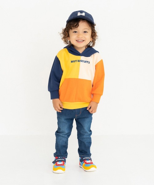 HOT BISCUITS(ホットビスケッツ)の「マルチカラー配色切り替え ロゴパーカー(パーカー・キッズ・オレンジ・110cm/100cm/90cm/120cm/80cm)」の9枚目の写真