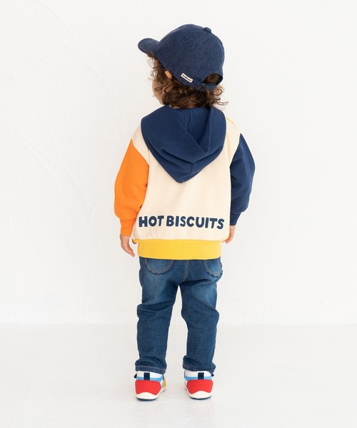 HOT BISCUITS(ホットビスケッツ)の「マルチカラー配色切り替え ロゴパーカー(パーカー・キッズ・オレンジ・110cm/100cm/90cm/120cm/80cm)」の8枚目の写真