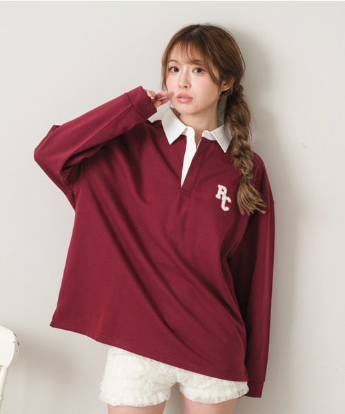 RAY CASSIN（レイカズン）の「【2025SS】ラグビーシャツ　/　ポロシャツ（Tシャツ/カットソー・レディース・アイボリー/ホワイト系その他2/レッド/ネイビー・FREE）」の4枚目の写真