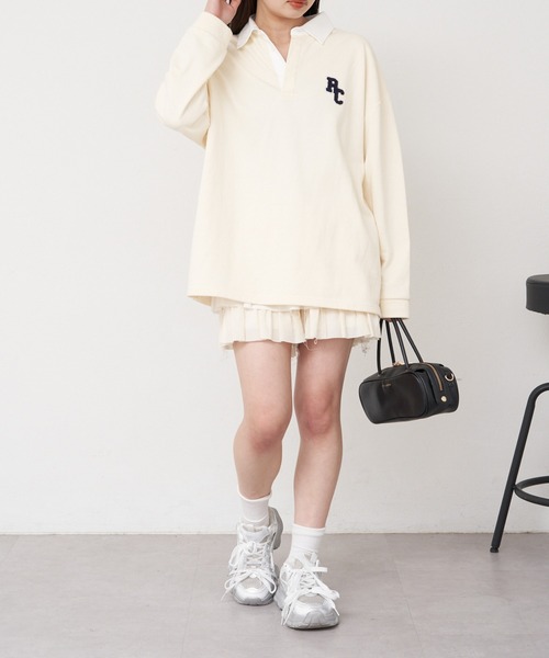 RAY CASSIN（レイカズン）の「【2025SS】ラグビーシャツ　/　ポロシャツ（Tシャツ/カットソー・レディース・アイボリー/ホワイト系その他2/レッド/ネイビー・FREE）」の11枚目の写真