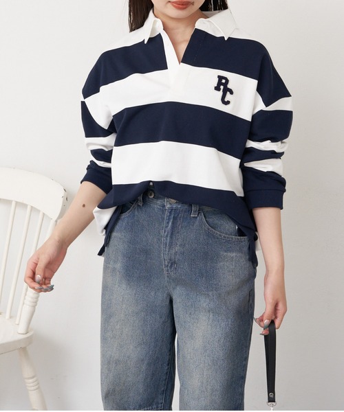 RAY CASSIN（レイカズン）の「【2025SS】ラグビーシャツ　/　ポロシャツ（Tシャツ/カットソー・レディース・アイボリー/ホワイト系その他2/レッド/ネイビー・FREE）」の9枚目の写真