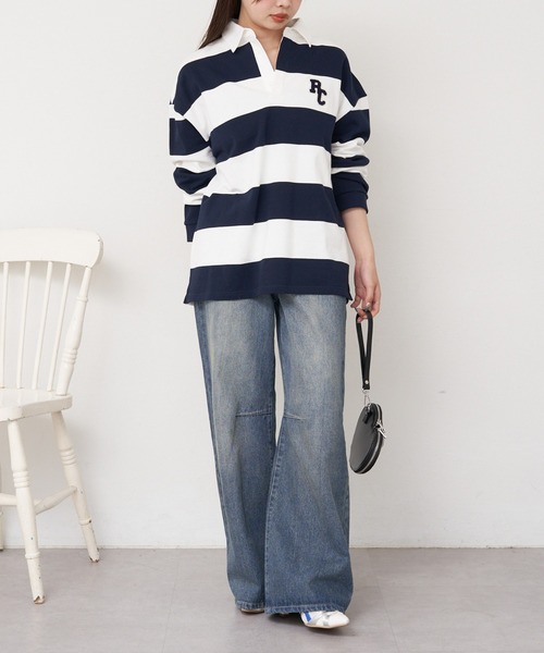 RAY CASSIN（レイカズン）の「【2025SS】ラグビーシャツ　/　ポロシャツ（Tシャツ/カットソー・レディース・アイボリー/ホワイト系その他2/レッド/ネイビー・FREE）」の6枚目の写真