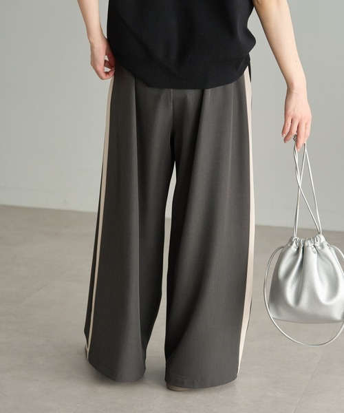 PUAL CE CIN（ピュアルセシン）の「サイドラインデザインパンツ（その他パンツ・レディース・グレー/ベージュ/スミクロ・FREE）」の6枚目の写真