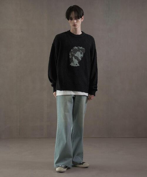 LUCY（ルーシー）の「LUCY/ブークレジャガードニットプルオーバー（ニット/セーター・メンズ・ブラック・MEDIUM/LARGE）」の2枚目の写真