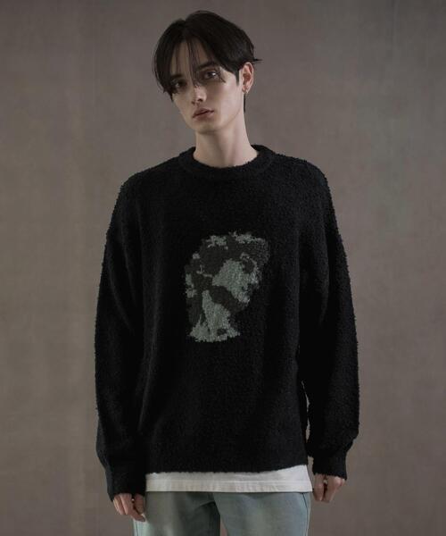 LUCY（ルーシー）の「LUCY/ブークレジャガードニットプルオーバー（ニット/セーター・メンズ・ブラック・MEDIUM/LARGE）」の5枚目の写真