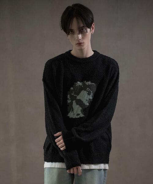 LUCY（ルーシー）の「LUCY/ブークレジャガードニットプルオーバー（ニット/セーター・メンズ・ブラック・MEDIUM/LARGE）」の6枚目の写真