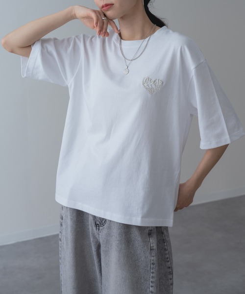 セール】【ANNA LUNA】ハート刺繍 が目を惹く 大人 の こなれ感 T
