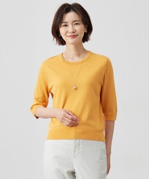 【洗える】BASIC HT COTTON クールネック プルオーバー