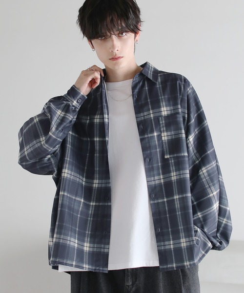 ETELIO（エテリオ）の「【防シワ】コンフォートリラックスドルマン長袖シャツ（シャツ/ブラウス・メンズ・ホワイト/ブラック/ホワイト系/ブルー系/チャコール/ワイン・S/M/L/XL）」の5枚目の写真