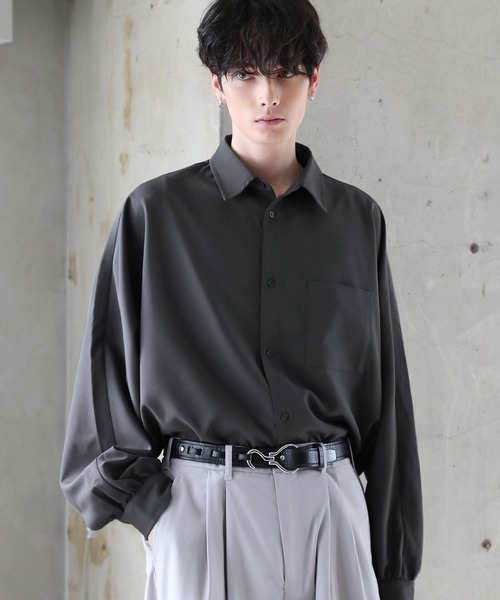 防シワ】コンフォートリラックスドルマン長袖シャツ（シャツ/ブラウス