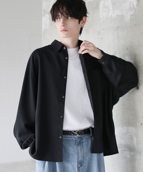 防シワ】コンフォートリラックスドルマン長袖シャツ（シャツ/ブラウス