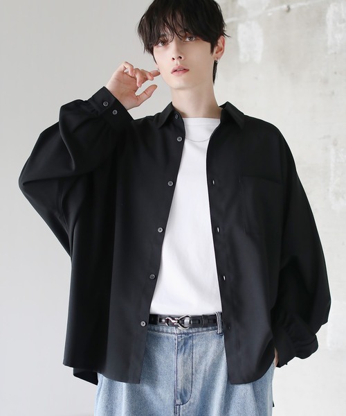 防シワ】コンフォートリラックスドルマン長袖シャツ（シャツ/ブラウス