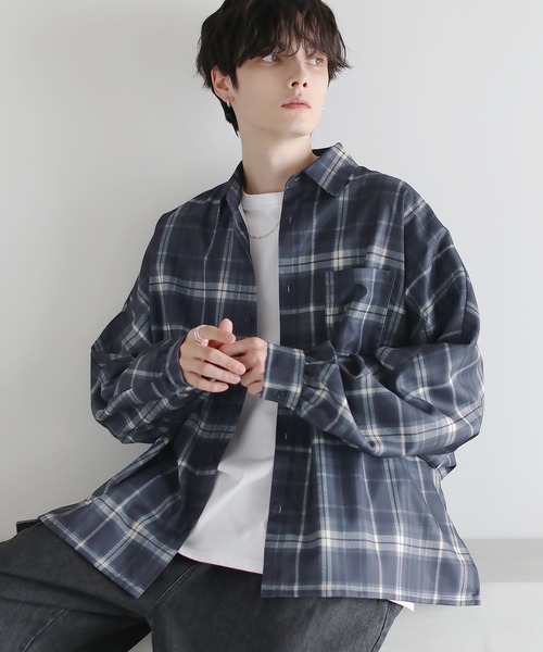 ETELIO（エテリオ）の「【防シワ】コンフォートリラックスドルマン長袖シャツ（シャツ/ブラウス・メンズ・ホワイト/ブラック/ホワイト系/ブルー系/チャコール/ワイン・S/M/L/XL）」の17枚目の写真