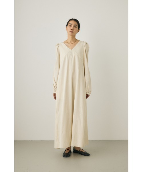 ワンピース 半袖 シンプル ドレープ S/M/L/XL 08Mab ノースリーブワンピース トップス セット 14番手リネン