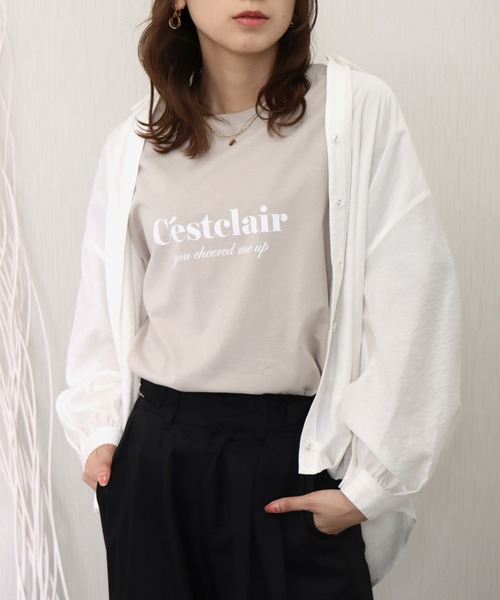 libelle more(リベル モア)の「微光沢シワ加工 裾タック微シアーシャツ(シャツ/ブラウス・レディース・イエロー/オフホワイト/サックスブルー/ブラック・M/L)」の2枚目の写真