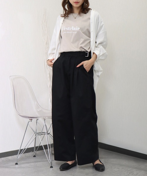 libelle more(リベル モア)の「微光沢シワ加工 裾タック微シアーシャツ(シャツ/ブラウス・レディース・イエロー/オフホワイト/サックスブルー/ブラック・M/L)」の15枚目の写真