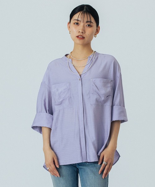 ROSE BUD(ローズバッド)の「SKIPPER BLOUSE(シャツ/ブラウス・レディース・イエロー/ホワイト/ブラック/パープル・ONE SIZE)」の9枚目の写真