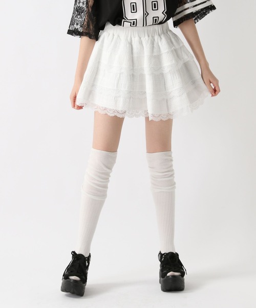 FOREVER 21（フォーエバー トゥエンティーワン）の「【2025SS】コットンレースミニスカート（スカート・レディース・オフホワイト/ブラック・FREE）」の21枚目の写真