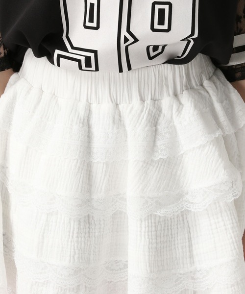 FOREVER 21（フォーエバー トゥエンティーワン）の「【2025SS】コットンレースミニスカート（スカート・レディース・オフホワイト/ブラック・FREE）」の15枚目の写真