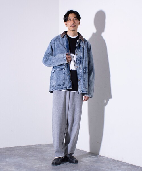 GLOSTER(グロスター)の「【GLOSTER/グロスター】衿コール デニムジャケット ハンティングジャケット(ブルゾン・メンズ・インディゴブルー/ブラック・M/L/XL)」の13枚目の写真