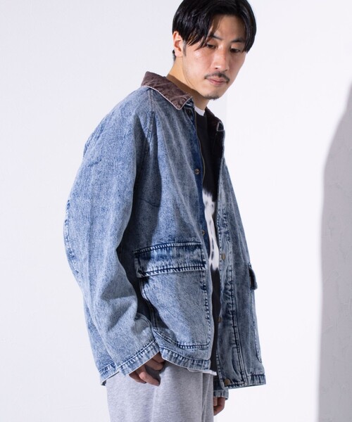 GLOSTER(グロスター)の「【GLOSTER/グロスター】衿コール デニムジャケット ハンティングジャケット(ブルゾン・メンズ・インディゴブルー/ブラック・M/L/XL)」の18枚目の写真
