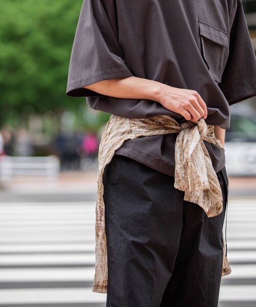 SHIPS any（シップス エニィ）の「【SHIPS any別注】迷迭香: シアー メッシュ プリント ノーカラー シャツ ジャケット◇（シャツ/ブラウス・メンズ・ベージュ/ブルー/ブラック・02/03）」の14枚目の写真