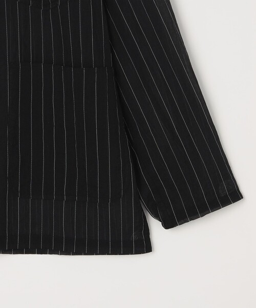 SHIPS any（シップス エニィ）の「【SHIPS any別注】迷迭香: シアー メッシュ プリント ノーカラー シャツ ジャケット◇（シャツ/ブラウス・メンズ・ベージュ/ブルー/ブラック・02/03）」の21枚目の写真