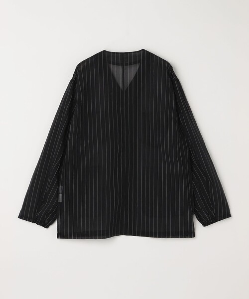 SHIPS any（シップス エニィ）の「【SHIPS any別注】迷迭香: シアー メッシュ プリント ノーカラー シャツ ジャケット◇（シャツ/ブラウス・メンズ・ベージュ/ブルー/ブラック・02/03）」の22枚目の写真