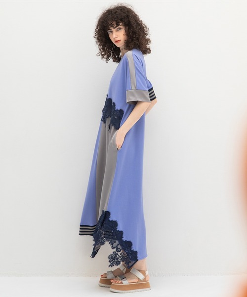 AULA AILA（アウラアイラ）の「パーツレースカットアンドソウンワンピース（ワンピース・レディース・ブラック/ラベンダー/オフホワイト・0）」の8枚目の写真