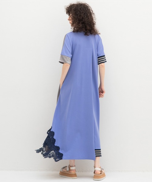 AULA AILA（アウラアイラ）の「パーツレースカットアンドソウンワンピース（ワンピース・レディース・ブラック/ラベンダー/オフホワイト・0）」の10枚目の写真