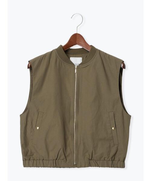 Te chichi TERRASSE（テチチテラス）の「MA-1ショートベスト《2025spring catalog item》（ベスト・レディース・ベージュ/カーキ・F）」の2枚目の写真