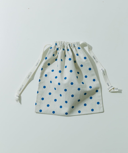 SMELLY（スメリー）の「『WEB/一部店舗限定』プリントキンチャクポーチ（ポーチ・レディース・ブルー系その他/チェック/ドット/ストライプ/アイボリー/ブラック系その他・SMALL）」の6枚目の写真