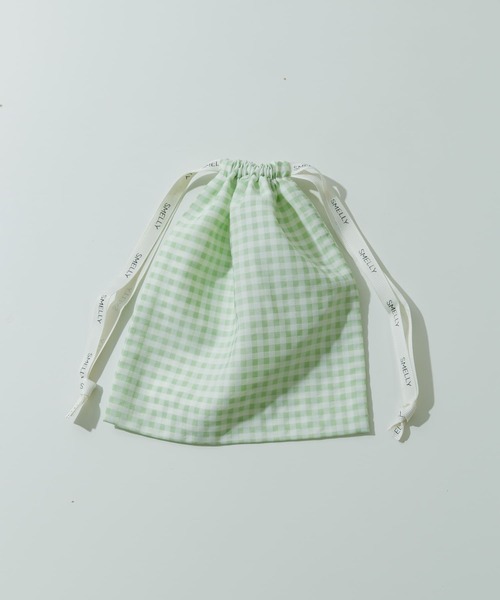 SMELLY（スメリー）の「『WEB/一部店舗限定』プリントキンチャクポーチ（ポーチ・レディース・ブルー系その他/チェック/ドット/ストライプ/アイボリー/ブラック系その他・SMALL）」の8枚目の写真