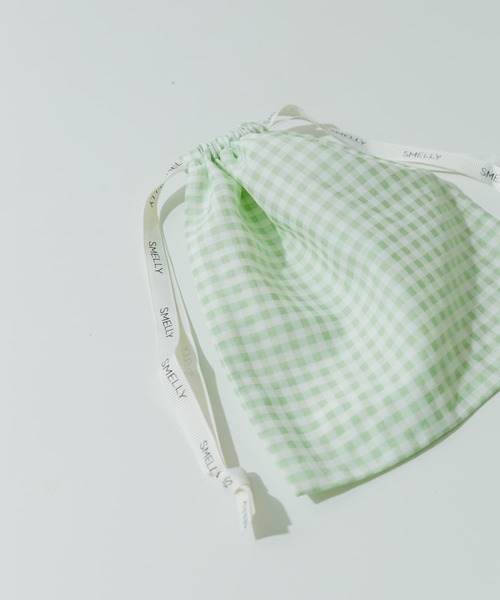 SMELLY（スメリー）の「『WEB/一部店舗限定』プリントキンチャクポーチ（ポーチ・レディース・ブルー系その他/チェック/ドット/ストライプ/アイボリー/ブラック系その他・SMALL）」の10枚目の写真