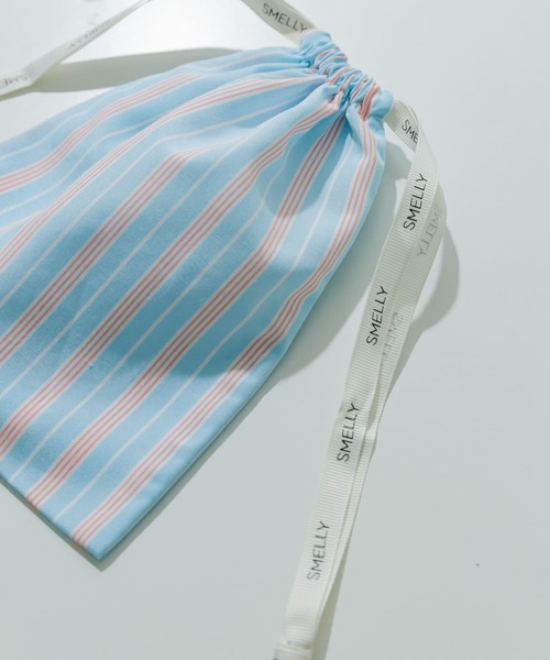 SMELLY（スメリー）の「『WEB/一部店舗限定』プリントキンチャクポーチ（ポーチ・レディース・ブルー系その他/チェック/ドット/ストライプ/アイボリー/ブラック系その他・SMALL）」の12枚目の写真