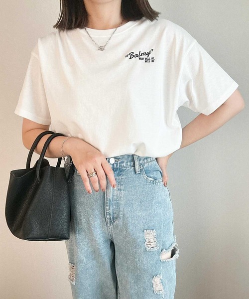 GeeRA(ジーラ)の「サガラ刺繍バックロゴオーバーサイズ半袖Tシャツ(Tシャツ/カットソー・レディース・オートミール/チャコール/オフホワイト・LARGE/MEDIUM)」の13枚目の写真