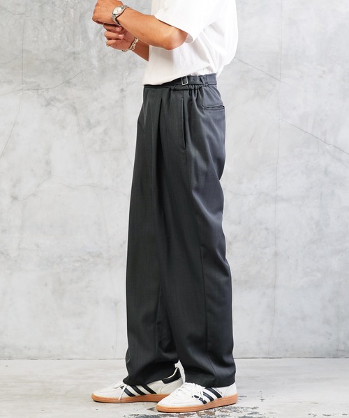 jiggys shop（ジギーズショップ）の「洗える アジャストベルト イージー1タックスラックス（その他パンツ・メンズ・ブラック/チャコールグレー/グレー系その他・X-LARGE/LARGE/MEDIUM/SMALL）」の2枚目の写真