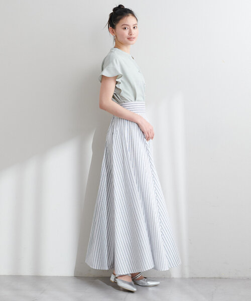 【専用】natural couture ❁⃘ スカート2点まとめ売り セール】綿麻ハイウエストサーキュラースカート（スカート