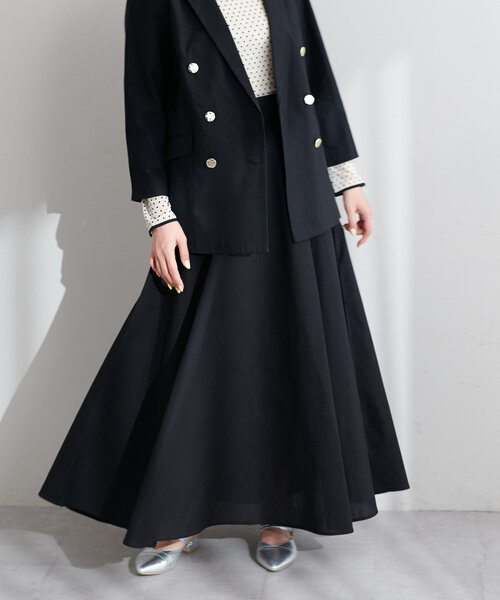 【専用】natural couture ❁⃘ スカート2点まとめ売り セール】綿麻ハイウエストサーキュラースカート（スカート