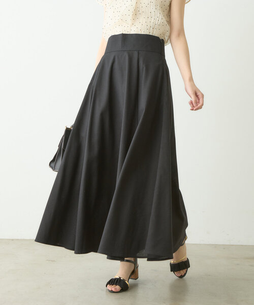 【専用】natural couture ❁⃘ スカート2点まとめ売り セール】綿麻ハイウエストサーキュラースカート（スカート
